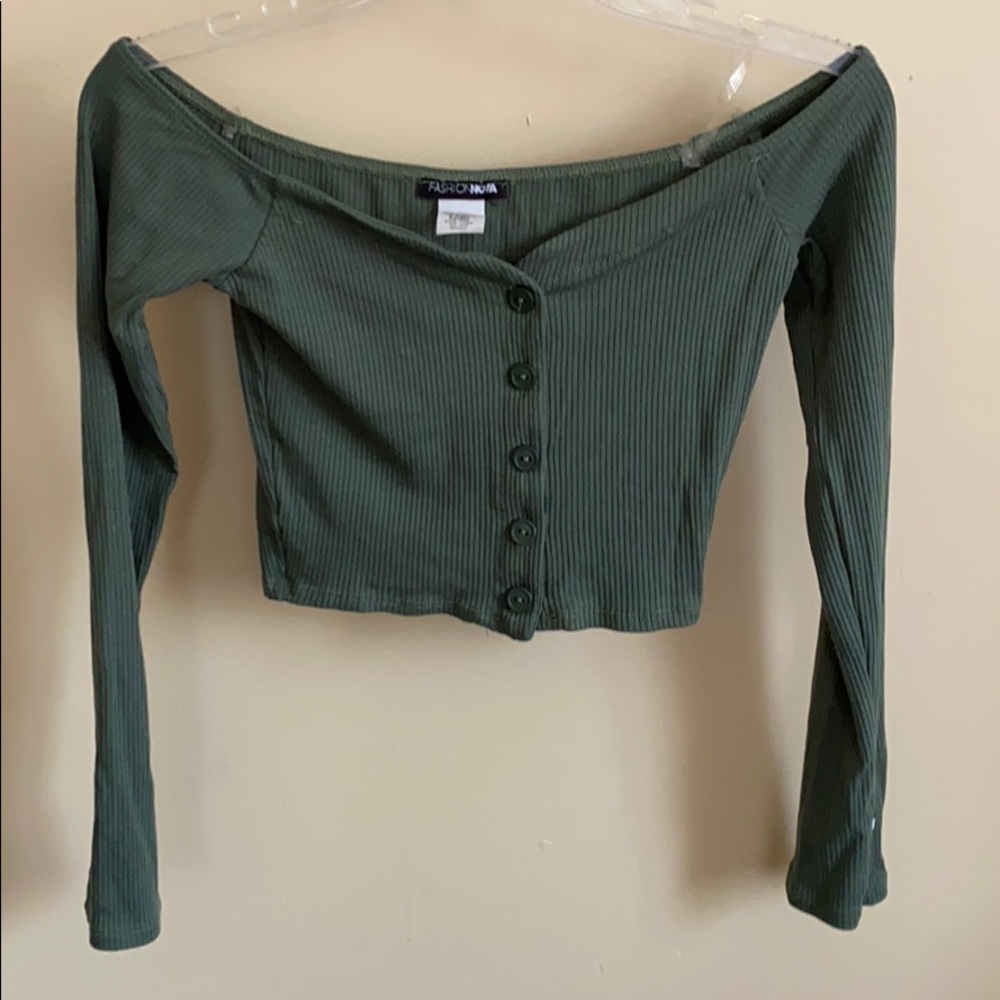 Over the shoulder crop top